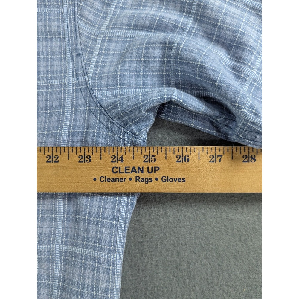 Big Dogs Mens Vintage 90s Plaid Button Down Shirt XL Blue White Short Sleeve - Picture 8 of 10
